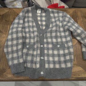 SANDRO Cardigan Size 4 XL Mohair & Alpaca Wool Blend new oversize $460.00